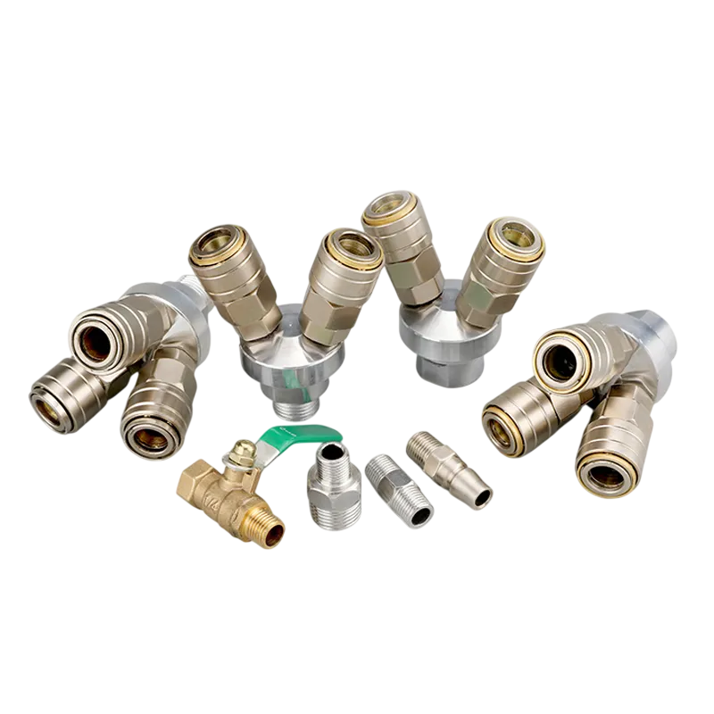 DM_QuickCoupler Bộ đầu nối nhanh khí nén co dây loại tự khóa Z-SP + PP