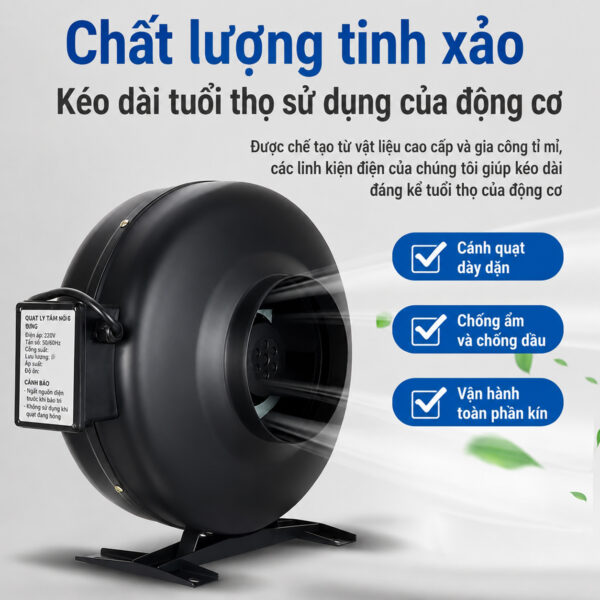 Quạt ly tâm nối ống TSKNO - Vật liệu cao cáp Quạt Ly Tâm Nối Ống TSKNO