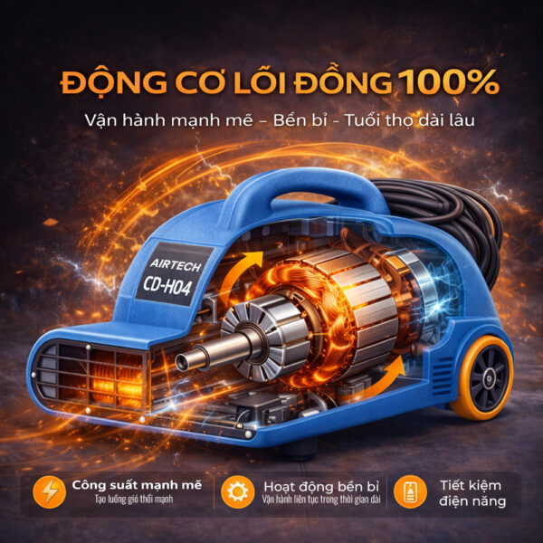 Quạt thổi sàn nóng CD-H04 3200W - động cơ Quạt Thổi Sàn Nóng CD-H04 3200W