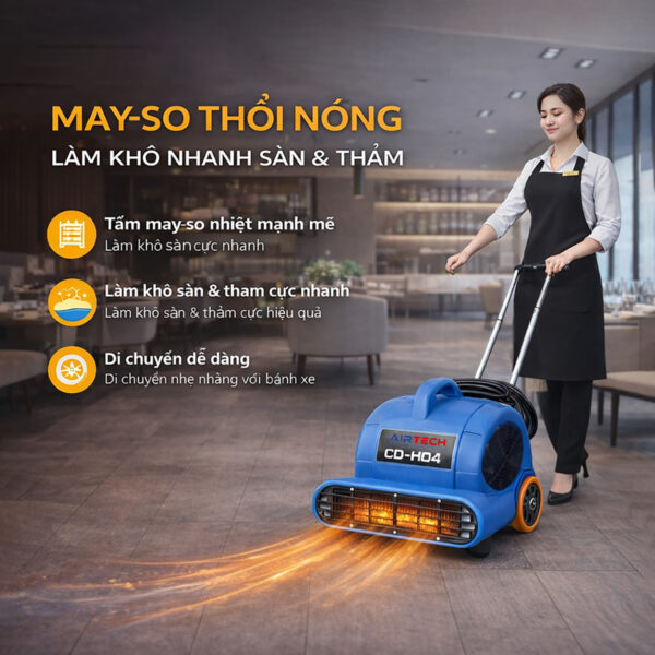 Quạt thổi sàn nóng CD-H04 3200W - vận hành Quạt Thổi Sàn Nóng CD-H04 3200W
