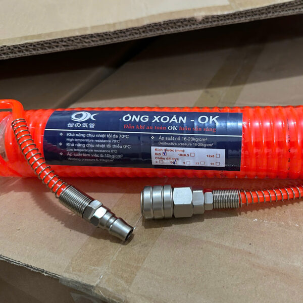 Ống xoắn TPU OK khí nén đầu nối có lò xo Ống xoắn TPU OK khí nén đầu nối có lò xo